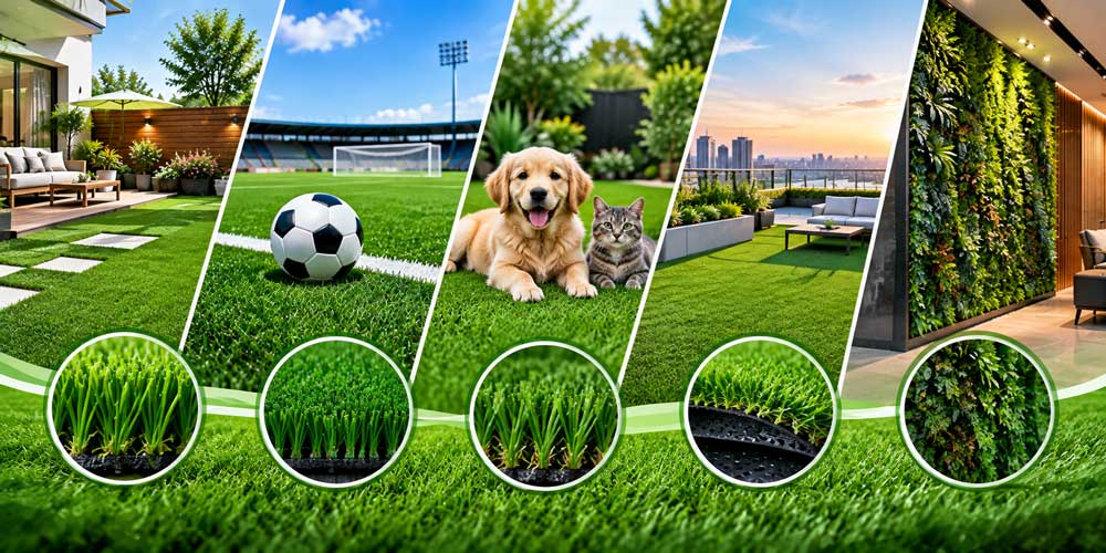 انواع چمن مصنوعی و کاربردهای آن‌ها در ۱۴۰۴